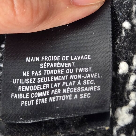 Anthropologie Moth Size L Staccato Stripe Tweed Lace Tunic Wool Blend Sweater - Picture 10 of 13